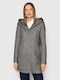 Sedona Women's Dark Grey Melange Peacoat with Hood