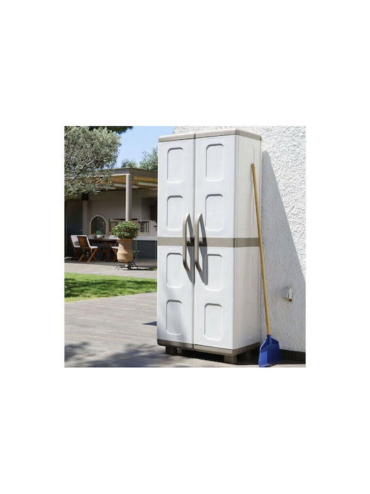 Dulap cu două uși Aria Plastic cu Separator & 4 Rafturi Gri/Antracit 73x44x179cm