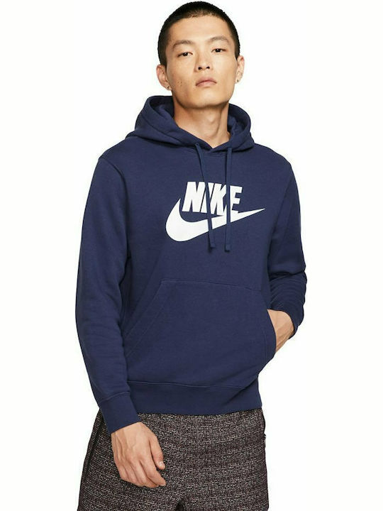 Nike Club Φούτερ με Κουκούλα Navy