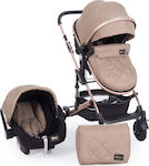 Kikka Boo Amaia 3 in 1 Adjustable 3 in 1 Baby Stroller Suitable for Newborn Beige 11kg