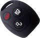 Silicone Car Key Cover Case with 3 Buttons for Ford Black