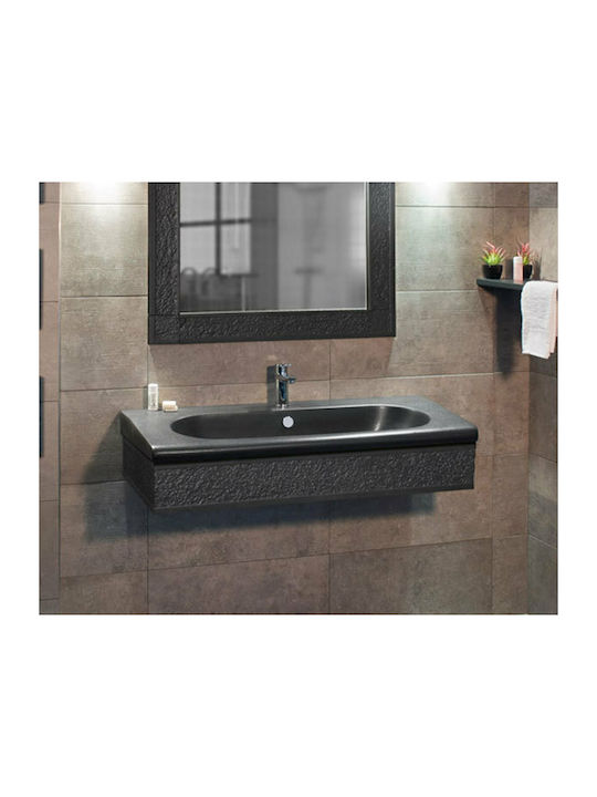 Adamidis Master 103 Wall Mounted Wall-mounted Sink Porcelain 103x44x19cm Black