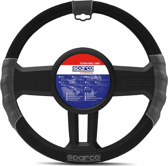 Sparco Car Steering Wheel Cover with Diameter 37-38cm Synthetic Black