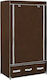 vidaXL Stoffschrank mit Reißverschluss und Regalen in Braun Farbe 87x49x159cm