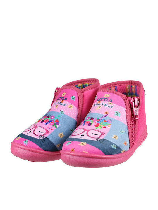 Mini Max Anatomic Kids Slipper Ankle Boot Fuchsia Sun Miau