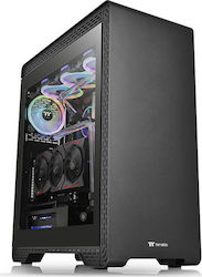 Thermaltake S500 Gaming Midi Tower Computer Case with Window Panel Black