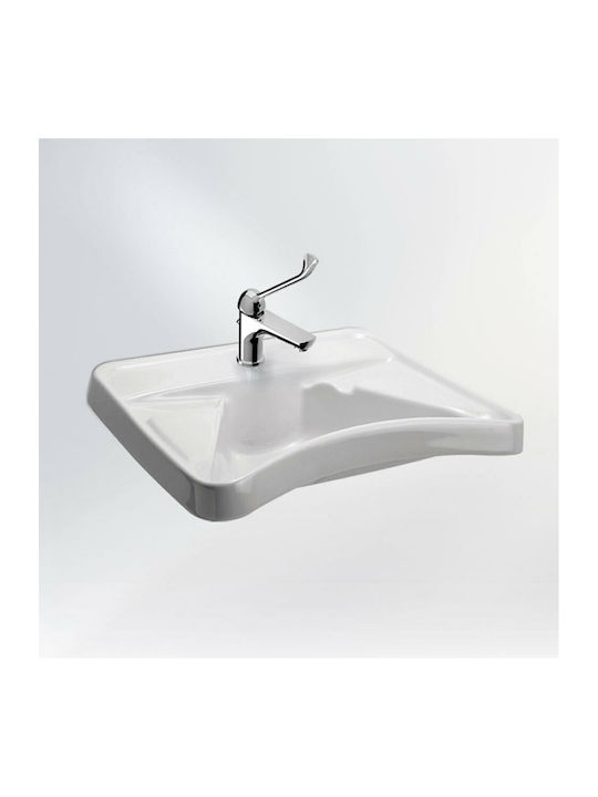 Ponte Giulio AMEA Wall Mounted Wall-mounted Sink Porcelain 67.5x57.5x23cm White