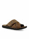 Leder Herrensandalen in Braun Farbe