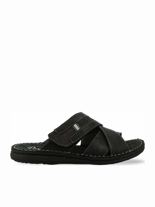 Parex Leder Herrensandalen in Schwarz Farbe