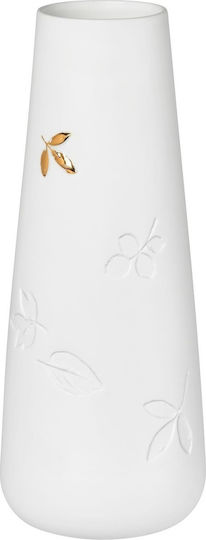 Rader Porzellan Vase Golden Leaf Weiß F8xY21cm