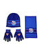 Stamion Kids Beanie Set with Scarf & Gloves Knitted Blue