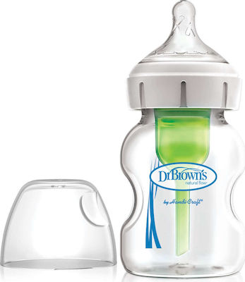 Dr. Brown's Glass Bottle Options+ Wide Neck Anti-Colic with Silicone Nipple for 0+, 0+ m, months 150ml 1pcs
