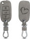 Leatherette Car Key Cover Case with 3 Buttons for Seat / Skoda / VW Gray