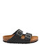 Birkenstock Arizona Oiled Leather Leder Herrensandalen in Schwarz Farbe Regelmäßig Passform