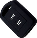 Silicone Car Key Cover Case with 2 Buttons for Opel Black