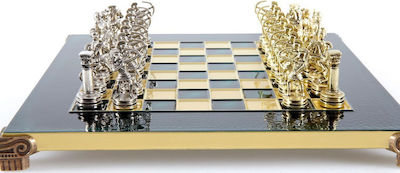 Manopoulos Τοξότες Handgefertigt Schach Metallisch mit Schachfiguren 28x28cm