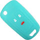 Silicone Car Key Cover Case with 3 Buttons for Opel Turquoise