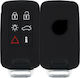 Silicone Car Key Cover Case with 5 Buttons for Volvo Black