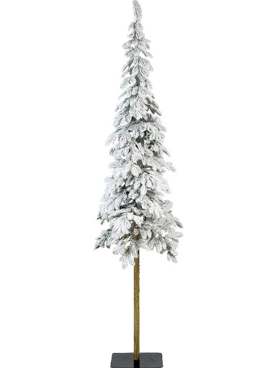 Χριστουγεννιάτικο Δέντρο Alpine Πράσινο Χιονισμένο Slim 210εκ