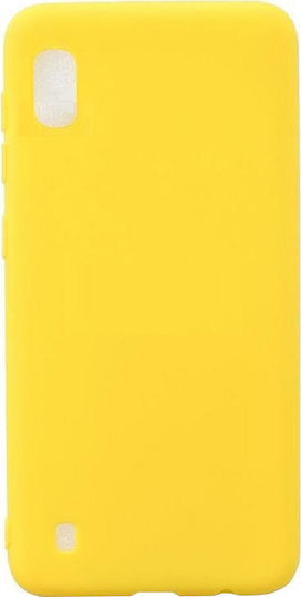 Soft Touch Back Cover Silicon Galben (Galaxy A10)