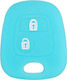 Silicone Car Key Cover Case with 2 Buttons for Citroen / Peugeot / Toyota Turquoise