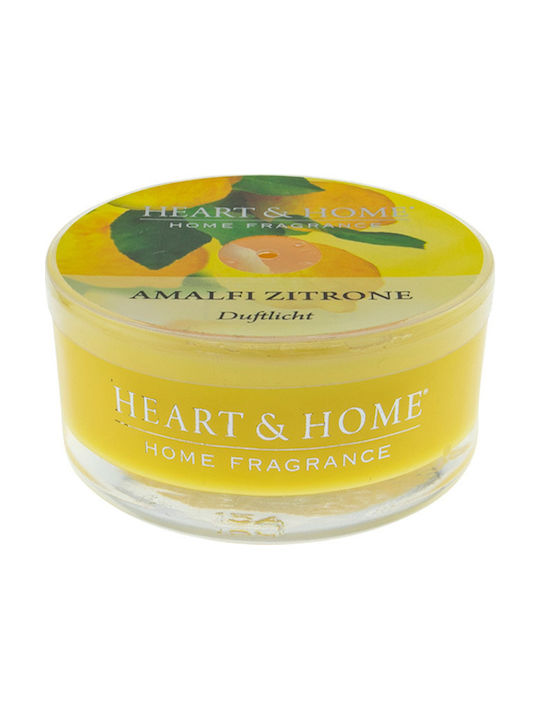 Heart & Home Scented Soy Candle Jar with Scent Lemon of Amalfi Yellow 38gr 1pcs