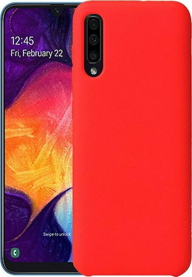 Forcell Soft Touch Umschlag Rückseite Silikon Rot (Galaxy A70)