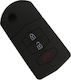 Silicone Car Key Cover Case with 3 Buttons for Mazda Black