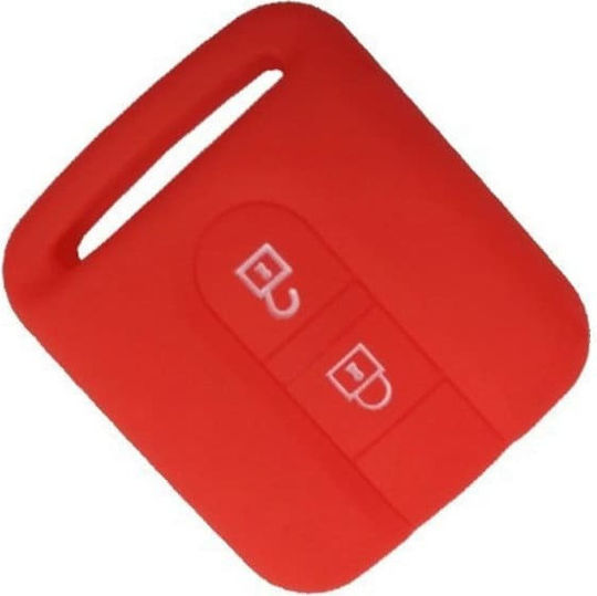Silicone Car Key Cover Case with 2 Buttons for Nissan Red