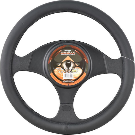 Carman Car Steering Wheel Cover with Diameter 37-38cm Leather Gray