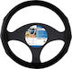 Car+ Car Steering Wheel Cover Stylish with Diameter 38cm made of Leatherette Black