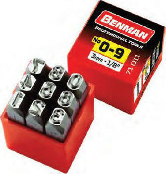 Benman Set Χτυπητοί Αριθμοί 5mm 9pcs 71012 Stamped Letters Hand Tool Set 9pcs