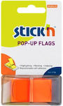 Bookmarks STICK N POP UP 45 x 25cm Orange (Set of 50 sheets) - HOPAX