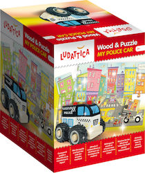 Wooden Kids Puzzle My Police Car for 3++ Years 24pcs Ludattica