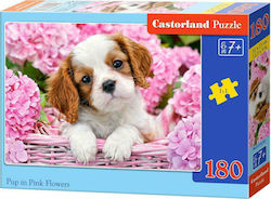 Kinderpuzzle Pup In Pink Flowers für 7++ Jahre 180pcs Castorland