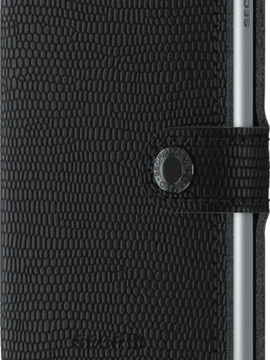 Miniwallet Rango Δερμάτινο Ανδρικό Πορτοφόλι Καρτών με RFID και Μηχανισμό Slide Μαύρο