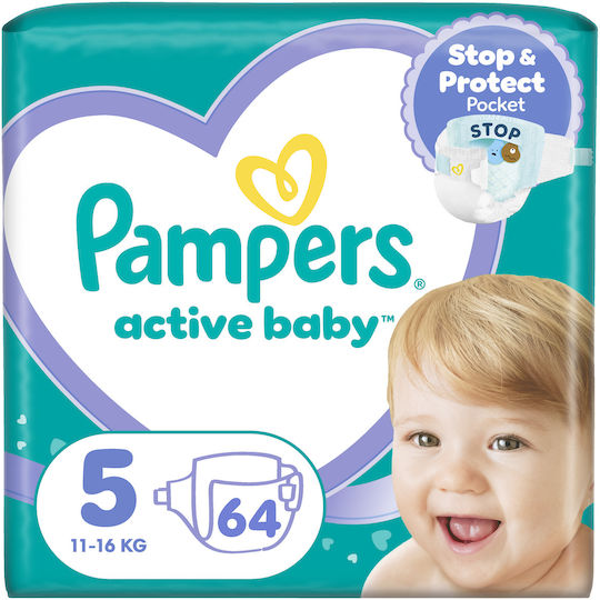 Pampers Tape Diapers Active Baby No. 5 for 11-16kg 64pcs