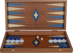 Manopoulos Mahogany Handmade Backgammon Wooden with Checkers 38x38cm TMM2BLU