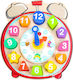 Top Bright Играчка за сортиране на форми Clock Puzzle With Blocks от дърво за 24++ месеца