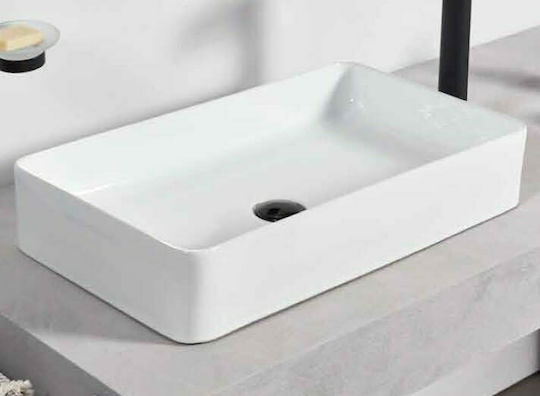 Tema Επικαθήμενος Νιπτήρας Πορσελάνης 60x35x11.1cm Λευκός