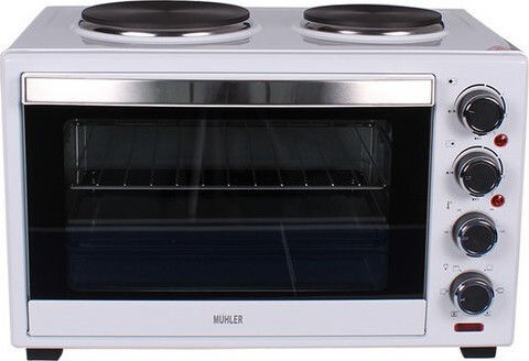 Muhler Electric Countertop Oven 38lt with 2 Burners White