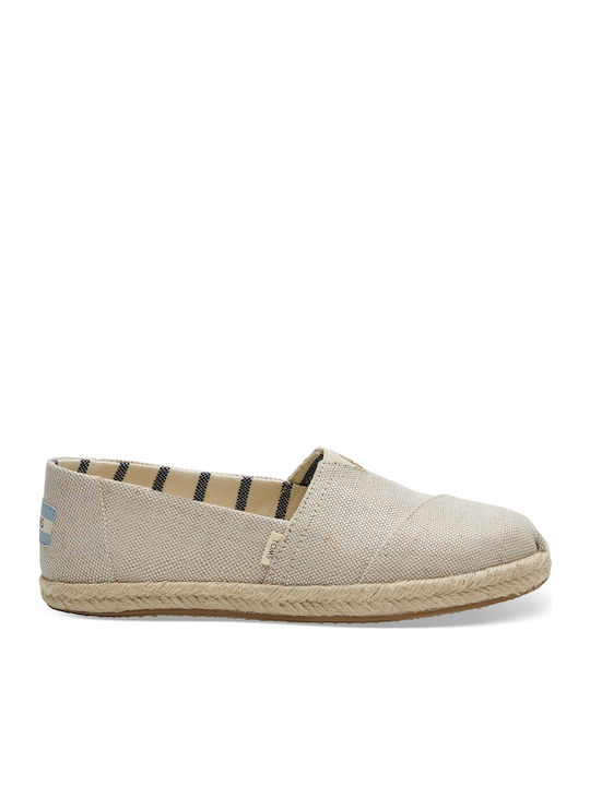 Pearlized Metallic Stoff Damen Espadrilles in Beige Farbe