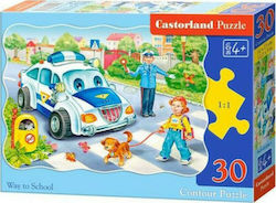 Детски Пъзел Way To School за 4++ Години 30бр Castorland