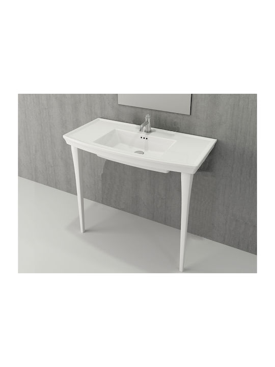 Ravenna Retro Floor Sink Porcelain 100x50cm White