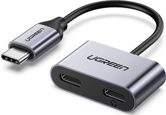 Ugreen Convertor USB-C masculin în USB-C 2x femelă Gri 1buc 60165