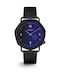 Komono Orson Watch Battery with Black Leather Strap