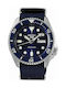 Seiko Ανδρικό Ρολόι 43mm Αυτόματο με Μπλε Υφασμάτινο Λουράκι