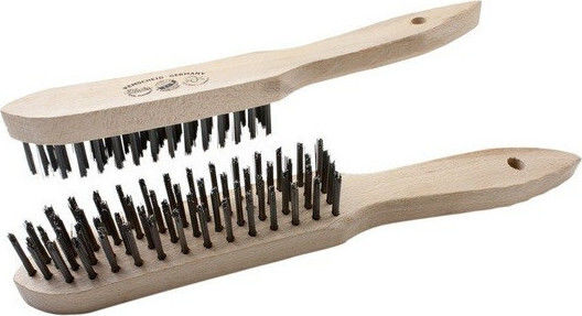 Luckhaus Stahlbürste Mit 4 Reihen Und Holzgriff 30-470004 Besenbinder Mit Holzgriff