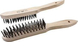 Luckhaus Steel Wire Brush 5 Rows with Wooden Handle Hand Work Broom 30-470005-0