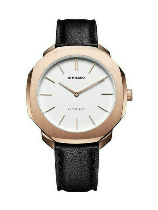 D1 Milano Watch Battery with Black Leather Strap D1-SSLL04